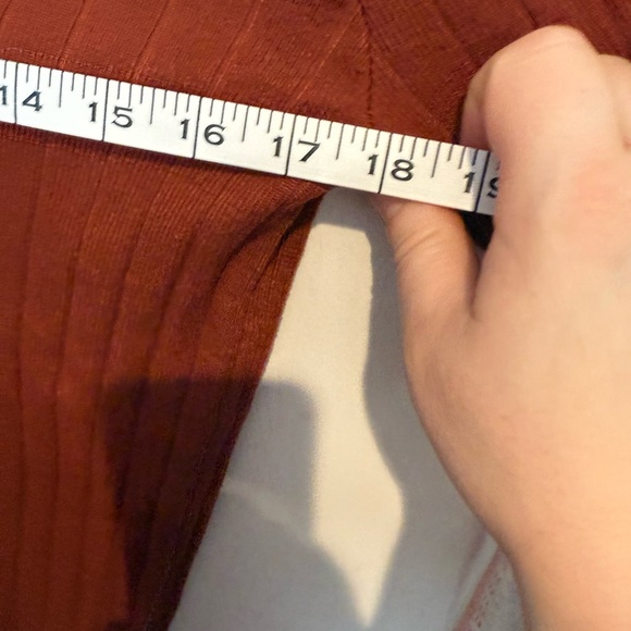 Women's V-Neck Button Sweater - Rust - Picture 4 of 6